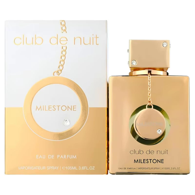 Club De Nuit Milestone Eau De Parfum 3.6 Ounce Premium Arabian Perfumes Lasting Woody Floral Musk Pheromones Perfume 105ML